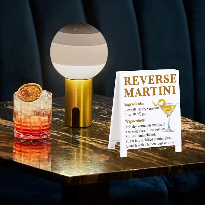 Reverse Martini Recipe Rustic Bar Decor for Home Cafe Farmhouse Cocktail Sign for Kitchen Bar Cart Accessories Mixology Christmas Gift for Bartender Men Women Couple - 5.59 x 4.33 inch Acrylic Sign - Image 6