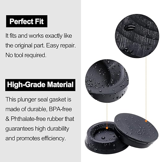 ~ Plunger Rubber Gasket Replacement Part for AeroPress Coffee and Espresso Maker (2pc)