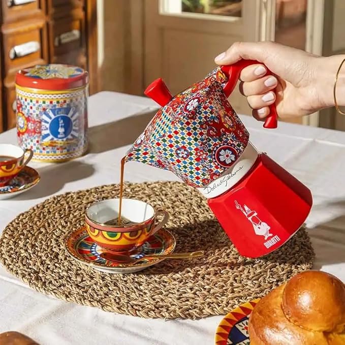 Bialetti Dolce & Gabbana Mocha Express 3 Cup Open Fire (Coffee Maker, Espresso Maker, Makinetta)