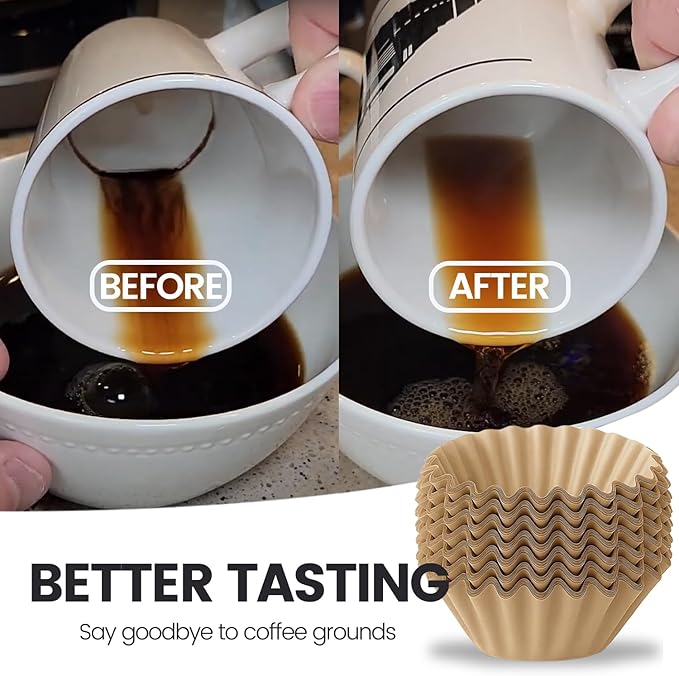 MIMORE Coffee Filters - 150 PCS Percolator Coffee Filters for Farberware 12 Cup, Coletti 12 Cup, Elite Gourmet EC812, Disposable Coffee Filter Unbleached for Cuisinart PRC-12N