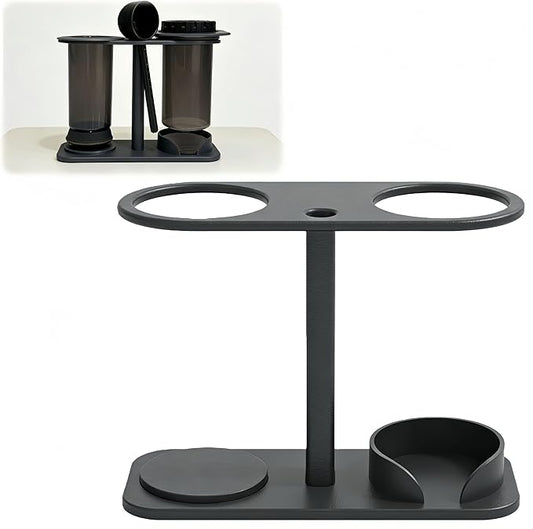 Coffee Maker Stand Compatible with Aeropress Accessories – Kitchen Coffee Organizer Storage Rack with Cup Mat, Counter or Shelf Display