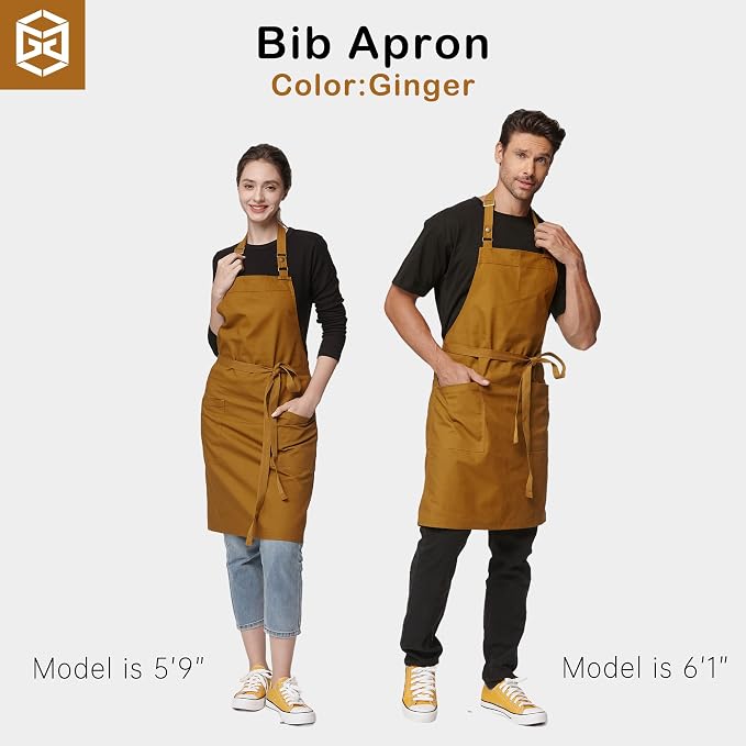 Chef Men Canvas Waterproof Apron Pocket 4251GB | Polyester Cotton Canvas Apron for BBQ Grilling Kitchen Cooking, Adjustable Neck, Durable & Comfortable - Image 4