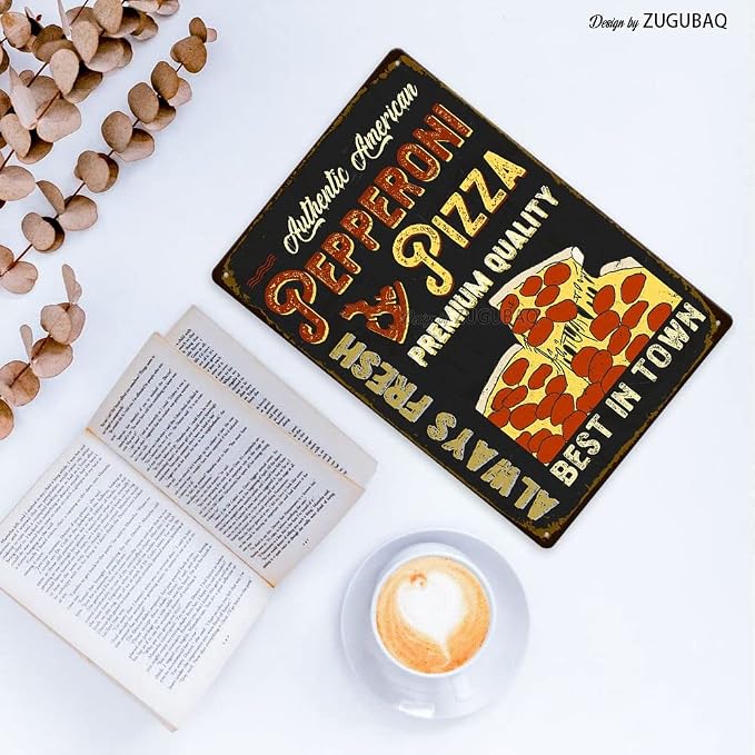 Pizza Tin Signs Vintage Metal Sign Funny Food Art Printing Poster Wall Decor for Home Kitchen Bar Restaurant Cafe Pub Indoor Outdoor 12x8 Inch Hanging Plaque - Image 4