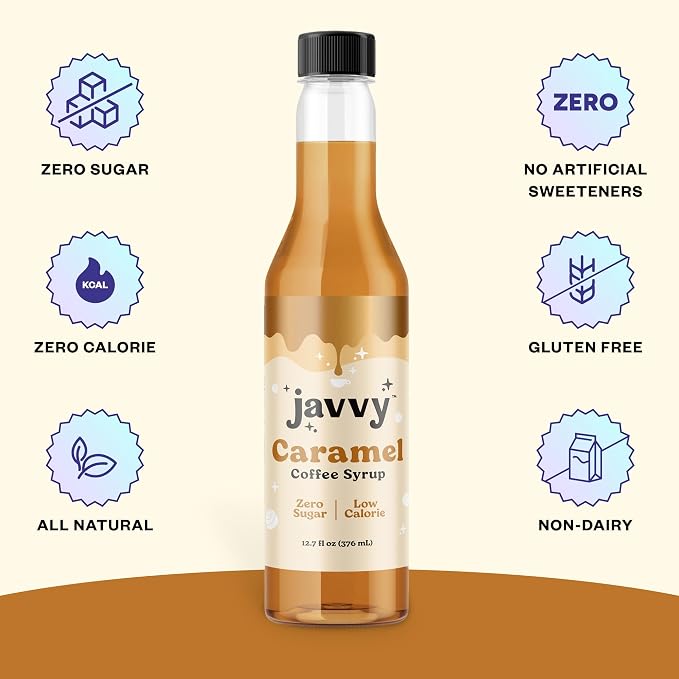 Coffee Syrup - Zero Sugar, Zero Calorie, Flavoring Syrup for Coffees, Coffee Bar Accessories - Great for Flavoring All Types of Drinks – Caramel - Image 4