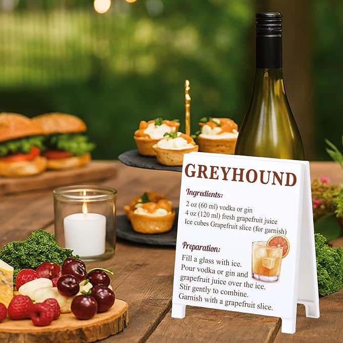 Greyhound Recipe Rustic Bar Decor for Home Cafe Farmhouse Cocktail Sign for Kitchen Bar Cart Accessories Mixology Christmas Gift for Bartender Men Women New Couple - 5.59 x 4.33 inch Acrylic Sign - Image 3