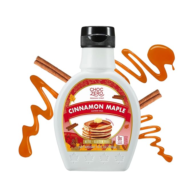ChocZero Cinnamon Maple Syrup – Sugar-Free, Keto Friendly, High Fiber, Monk Fruit Sweetened, Low Carb, Gluten-Free, Vegan – 10.5oz by ChocZero