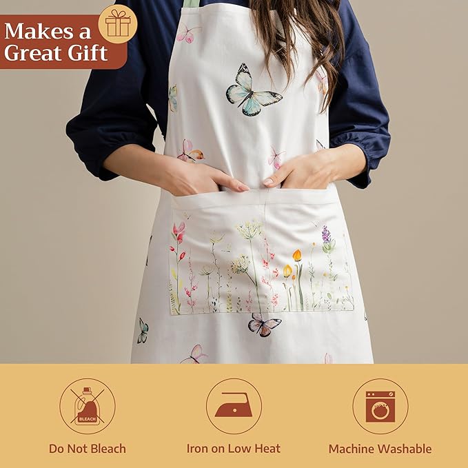 Maison d' Hermine 100% Cotton Apron for women with Pocket Kitchen Chef Apron for Men Cooking Mothers Day Gifts - Image 5