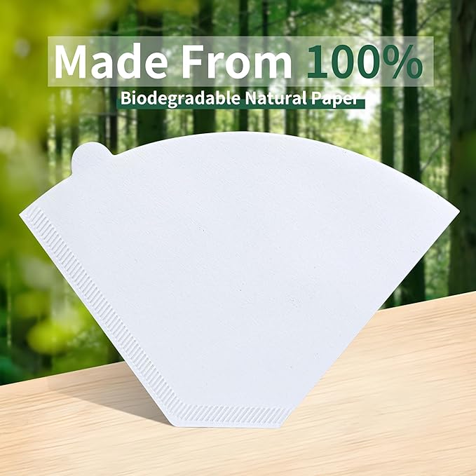 Disposable Coffee Paper Filters, 100 Pcs #4 Cone Replacement Filter for Ninja Coffee Maker, white