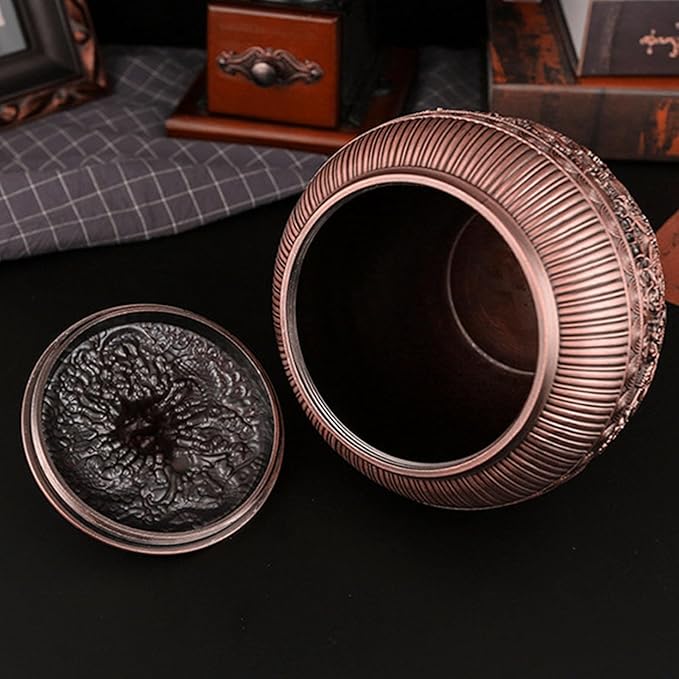 Tea Tin Canister, Loose Leaf Tea Storage Tins Vintage Chinese Style Tea Storage Jars Coffee Tins Food Storage Container for Coffee Candy Herbs and Spices(Copper )