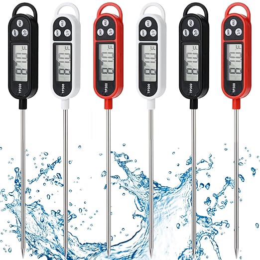 1/3pcs Candy Thermometer Digital Instant Read for Meat Kitchen Cooking Food Oil Deep Fry BBQ Grill Smoker (6, 23.2in)