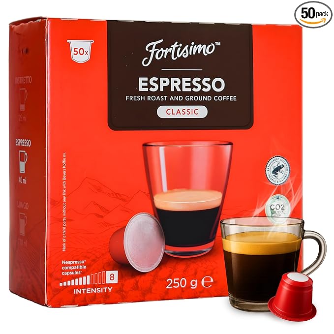 FORTISIMO 50 Pods ESPRESSO CLASSICO - Espresso capsules compatible with Nespresso Original Line Machines
