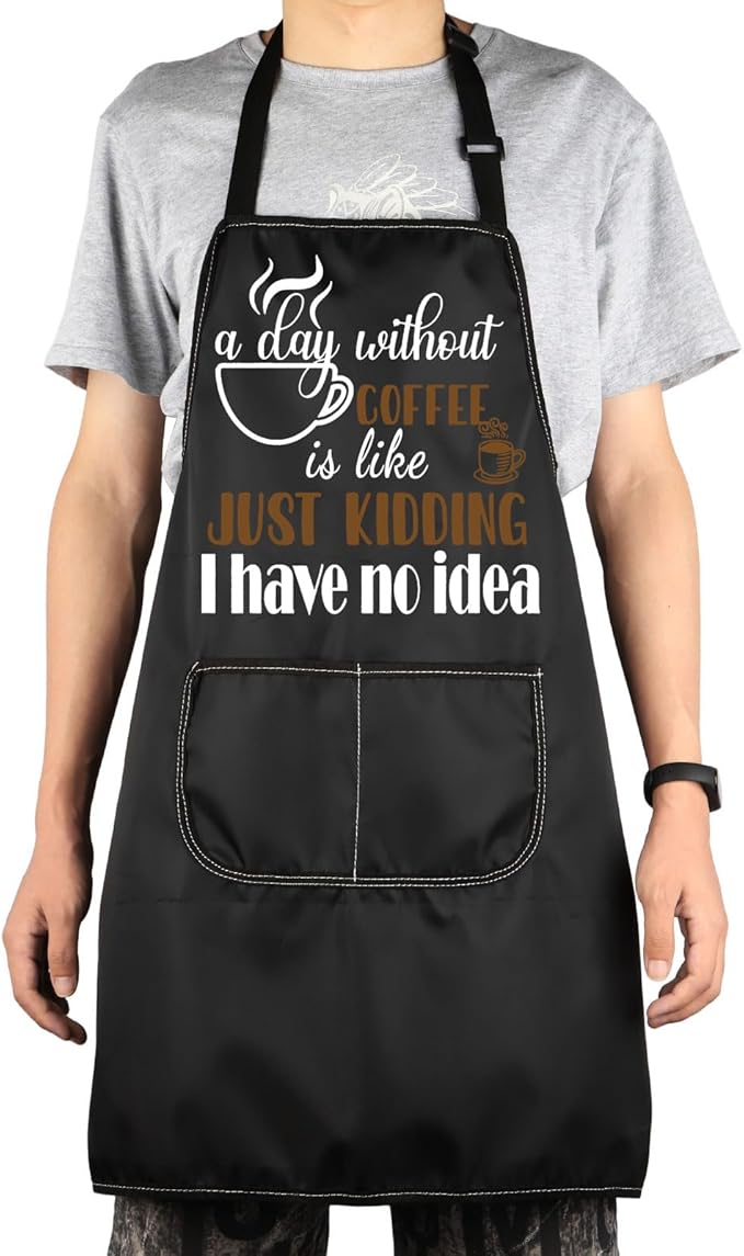JNIAP Coffee Apron for Barista - Themed Apron for Coffee Shop, Server, Lover Gift
