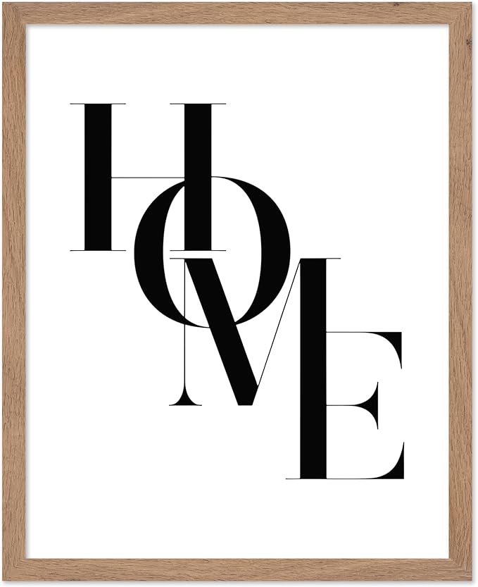 Poster Master Vintage Unique Poster - Retro Minimalist Print - Home, Letters, Typography, Black and White, Simple - Gift for Artist, Friend - Wall Decor for Living Room, Dorm, 8x10 Beige Framed