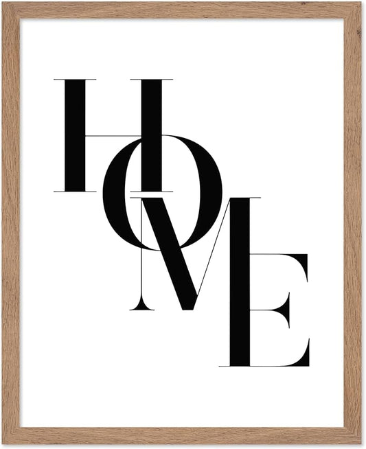 Poster Master Vintage Unique Poster - Retro Minimalist Print - Home, Letters, Typography, Black and White, Simple - Gift for Artist, Friend - Wall Decor for Living Room, Dorm, 8x10 Beige Framed