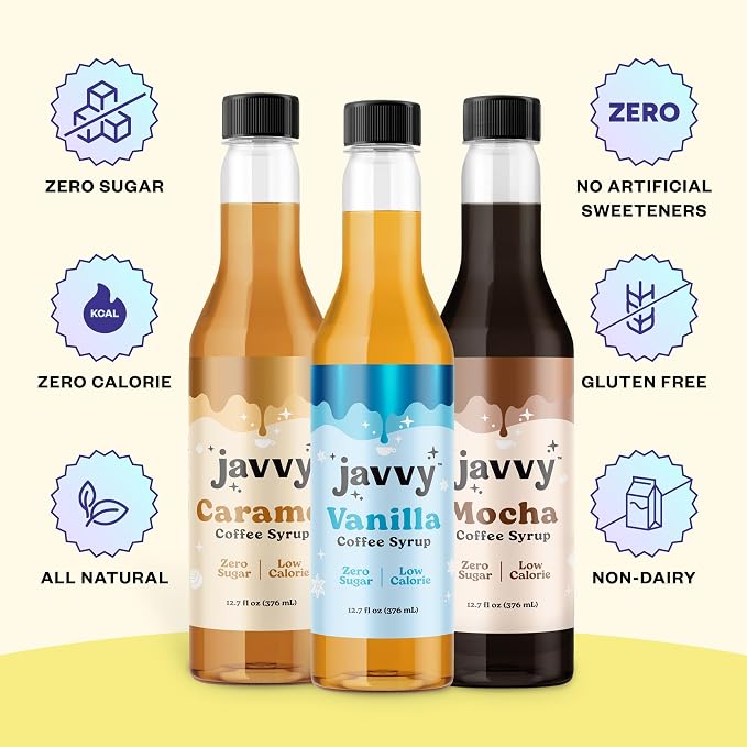 Coffee Syrup - Zero Sugar, Zero Calorie, Flavoring Syrup for Coffees, Coffee Bar Accessories - Great for Flavoring All Types of Drinks – 3 Pack - Image 4