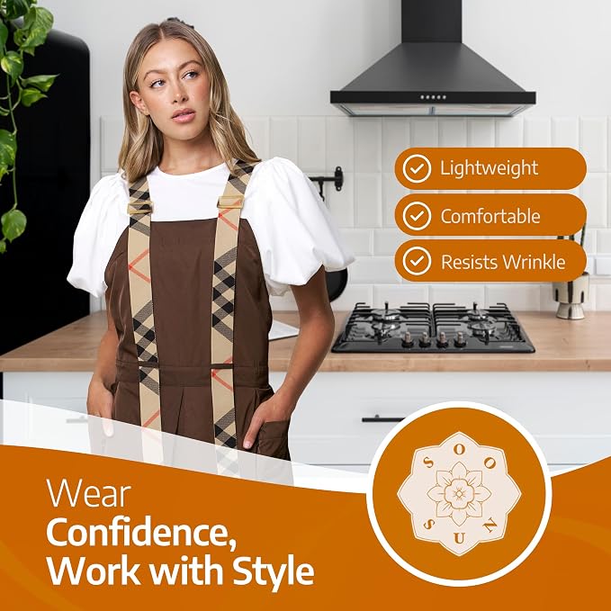 Premium Apron for Nail Techs, Hairstylists, Artists - 360 Full Coverage with Elastic Straps and 2 deep pockets - Image 8