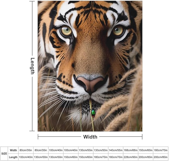 Beautiful Tiger Eye Grass Nose Super Soft Throw Blanket, Mystical Insect Brown Flannel Fleece Decorative Throw for Sofa Couch Bedroom Decor Outdoor Use 40"x50"