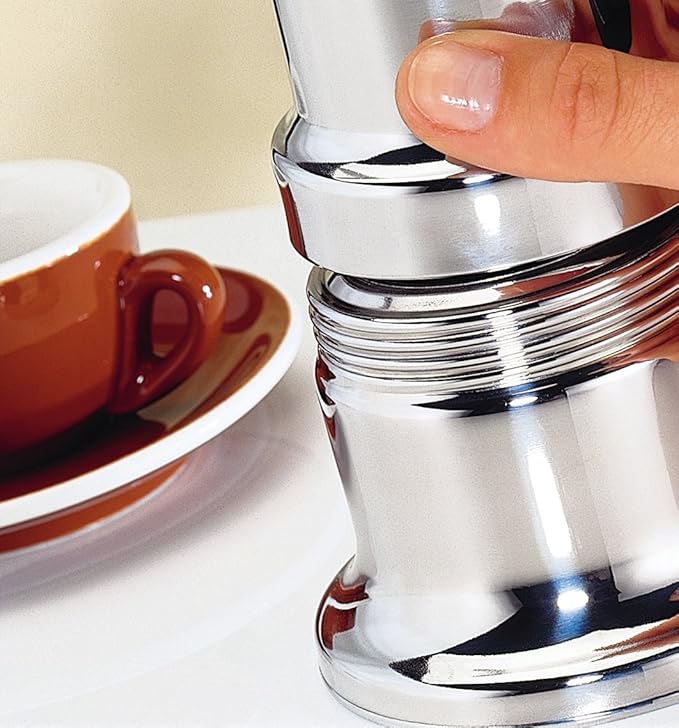 CILIO Aida Stainless Steel Stovetop Espresso Maker, Polished Stainless, 4 Cup,Silver