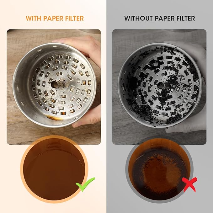 Aieve 160 Count Percolator Coffee Filters, Unbleached Perforated Filter Paper for Electric Coffee Percolator Pots, Universal Wrap-Around Percolators Filters,9 × 9 Inch