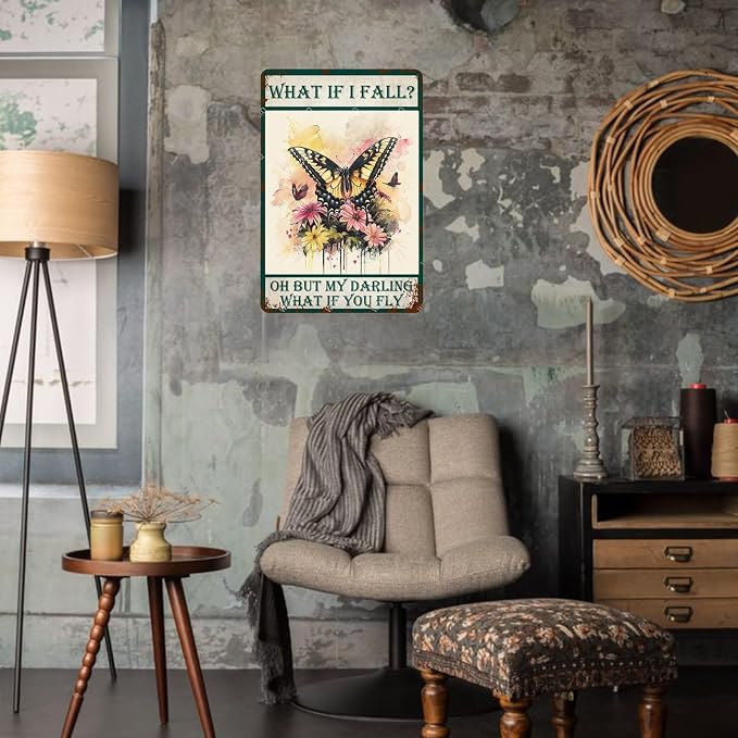 Metal Signs What If I Fall But My Darling What If You Fly Vintage Tin Sign Retro Wall Decor for Home Garden Yard Garage Bar Shop 8×12 Inches - Image 6