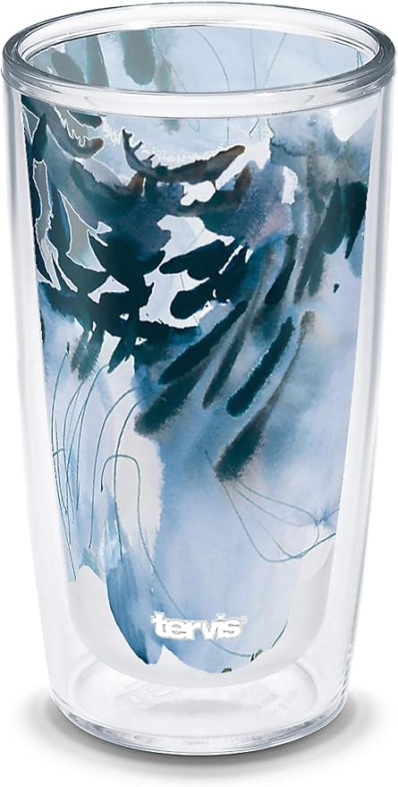 Tervis Made in USA Double Walled Kelly Ventura Insulated Tumbler Cup Keeps Drinks Cold & Hot, 16oz, Bloom Slate