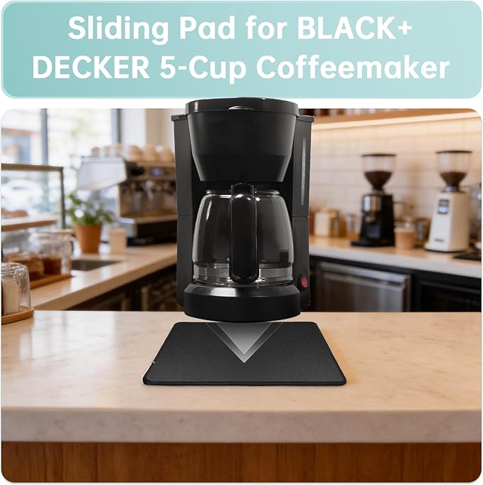 Unmake Sliding Pad for 5-Cup Coffeemaker (10.02"×7.87")- Smooth Glide with Anti-Slip Base - Perfect Accessories Fit for Black and Decker Coffee Maker