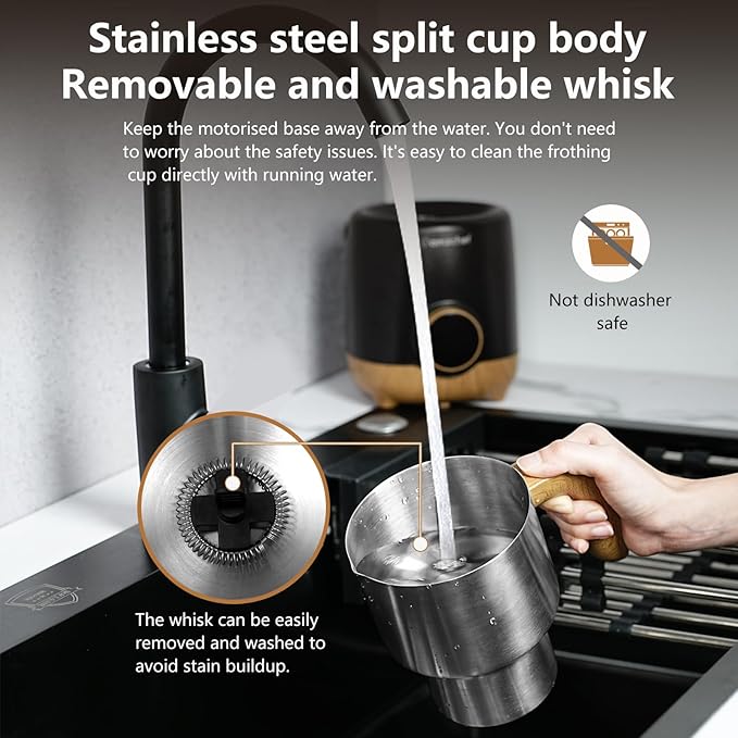 AMZCHEF 8-IN-1 Milk Frother and Steamer 550 Watts, 21 oz Split Stainless Steel Automatic Steamer, Milk's Warmer for Latte, Cappuccino, Hot and Cold Froth, Heated Milk, Hot Chocolate, Baby Food