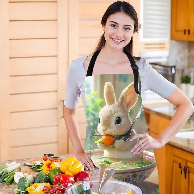Funny Cat Apron with 2 Pockets Waterproof for Men Women Kitchen Garden Decor - Image 6