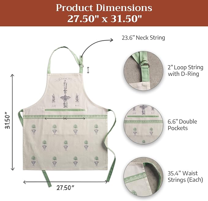 Maison d' Hermine 100% Cotton Apron for women with Pocket Kitchen Chef Apron for Men Cooking Mothers Day Gifts - Image 7