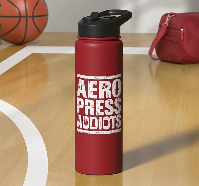 Bold AeroPress Coffee Addict Shirts AeroPress Addicts Stainless Steel Insulated Water Bottle