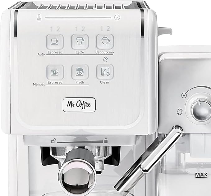 Mr. Coffee One-Touch CoffeeHouse - Espresso, Cappuccino, and Latte Maker, with Easy Serving Espresso (ESE) Pod compatibility - White
