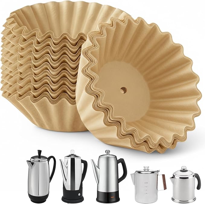 MIMORE Coffee Filters - 150 PCS Percolator Coffee Filters for Farberware 12 Cup, Coletti 12 Cup, Elite Gourmet EC812, Disposable Coffee Filter Unbleached for Cuisinart PRC-12N