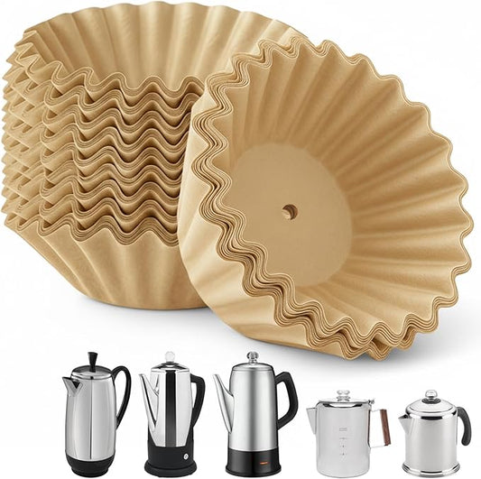 MIMORE Coffee Filters - 150 PCS Percolator Coffee Filters for Farberware 12 Cup, Coletti 12 Cup, Elite Gourmet EC812, Disposable Coffee Filter Unbleached for Cuisinart PRC-12N