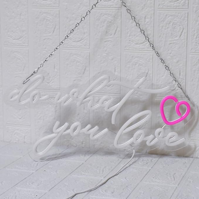 Do What You Love Neon Sign for Wall Decor, Warm White Letters Neon Light Dimmable USB Powered LED Sign for Bedroom Home Bar Wall Decor Anniversary Valentine's Celebrations Wedding Party