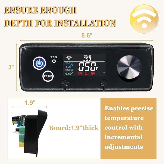 Upgrade WiFi PID Controller Replacement for Pit Boss Austin XL 1000 Wood Pellet Grill, Rectangular Thermostat Control Panel