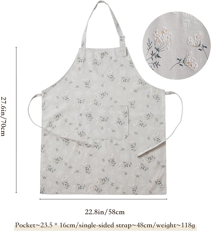 Japanese Kitchen Apron for Women & Men,Adjustable Chef Apron with Pocket,Unisex Apron for Home,BBQ,Garden - Image 2