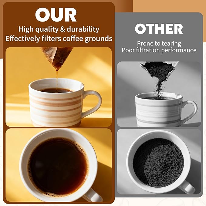 200 Count Coffee Filters, Coffee Filters #2 Disposable, #2 Paper Filter for Pour Over and Drip Coffee Maker, Suitable for Home Coffee Shop (White，2-4 Cup)