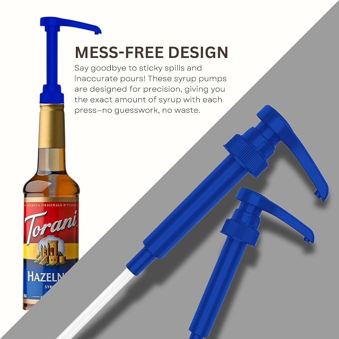 Syrup Pump Compatible with Torani, Davinci and Skinny (Set of 2) - fits Bottles (25.4 oz-750ml) (Blue) - Image 4
