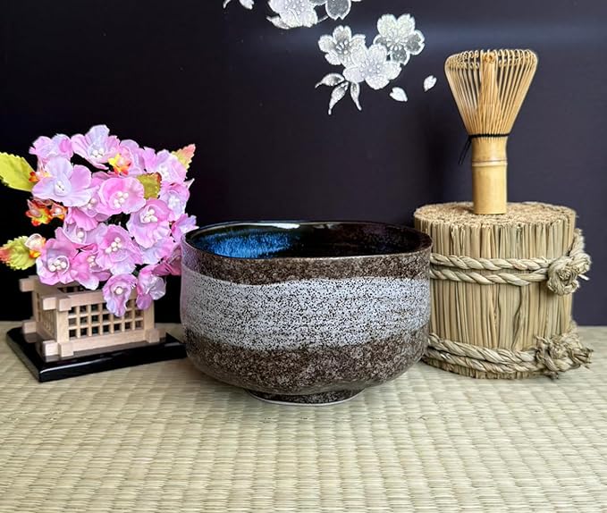 Japanese Traditional Handcrafted Mino Matcha Chawan Tea Bowl Cup Ceremony Tableware Pottery (Hagoromo)