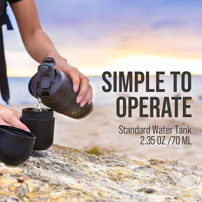 WACACO Minipresso GR, Portable Espresso Machine, Compatible Ground Coffee, Hand Coffee Maker, Manually