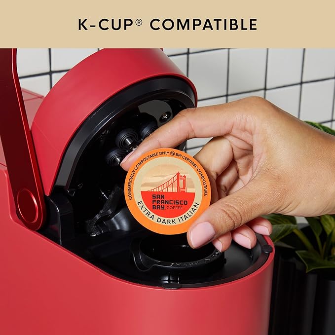 San Francisco Bay Compostable Coffee Pods - Extra Dark Italian (80 Ct) K Cup Compatible including Keurig 2.0, Dark Roast