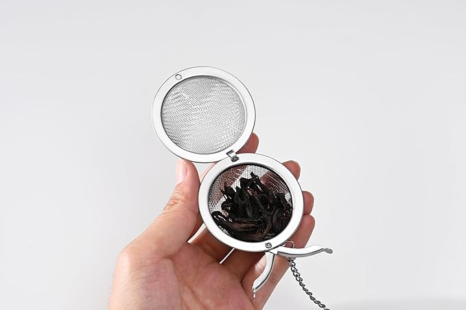 Fox Run White Daisy Tea Infuser Ball, Stainless Steel Mesh Tea Ball for Loose Tea