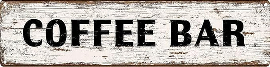 Vintage Tin Sign Retro Metal Coffee Bar Signs For Home Decor Stylish Wall Art Plaques Gift For Home Bathroom Kitchen And Gothic Wall Decor In Every Room 4x16 In