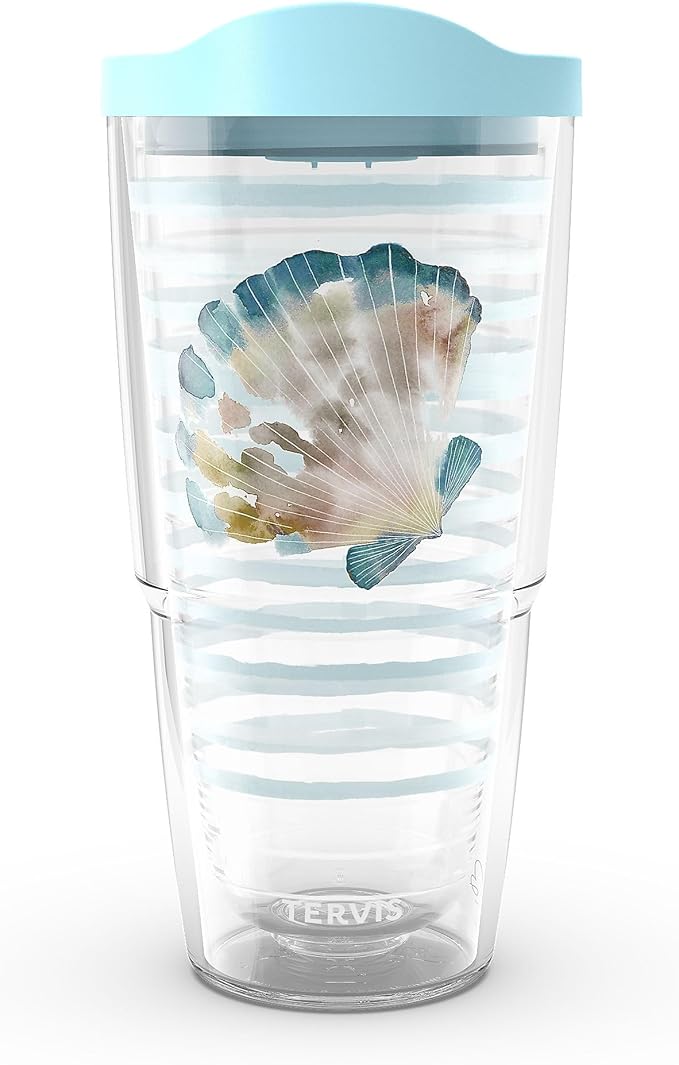 Tervis Sara Berrenson - Ocean Keepsakes Sand Scallop Made in USA Double Walled Insulated Tumbler Travel Cup Keeps Drinks Cold & Hot,