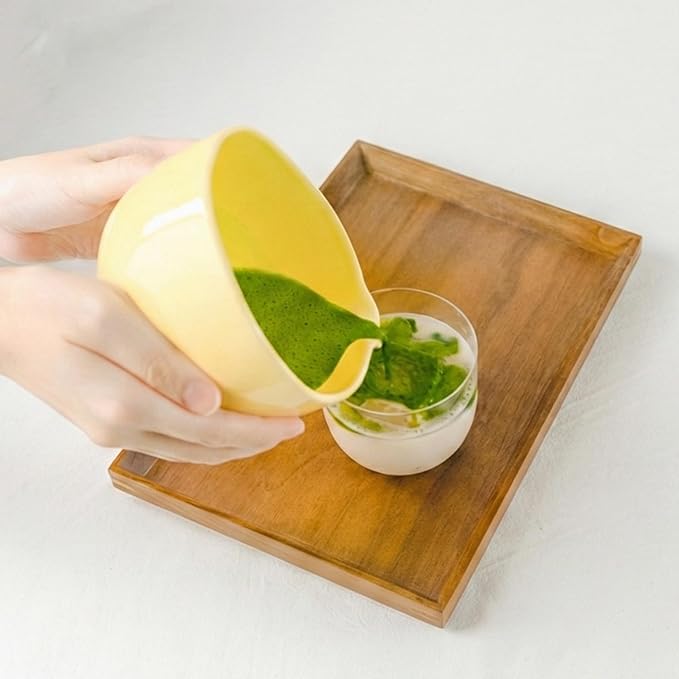 Ceramic Yellow Matcha Bowl | Golden Hour Butter Yellow | Crafted With Grip Indents | Large Size for 1-3 Matcha Servings | 17 oz / 500ml Capacity