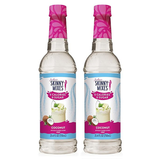 Jordan's Skinny Mixes Sugar Free Syrup, Coconut Flavor, Fruit Flavored Water Enhancer, Drink Mix for Iced Tea, Lemonade, Drinks, Low Calorie Water Flavoring, Dairy & Gluten Free, Kosher, 25.4 Fl Oz, 2 Pack by JordansSkinnyMixes
