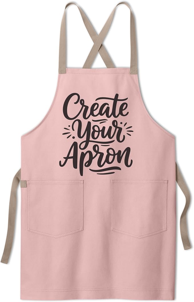 TEEAMORE Custom Apron with Pockets for Women Men Add Your Text Logo Chef Kitchen Cotton Adjustable Crossback Straps - Image 7