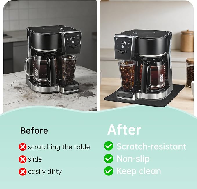 Sliding Pad for Hamilton Beach 2-Way 12 Cup Programmable Drip Hot and Iced Coffee Maker (11.5"×10.2")- Smooth Glide with Anti-Slip Base - Perfect Accessories Fit for Hamilton Beach Coffee Maker