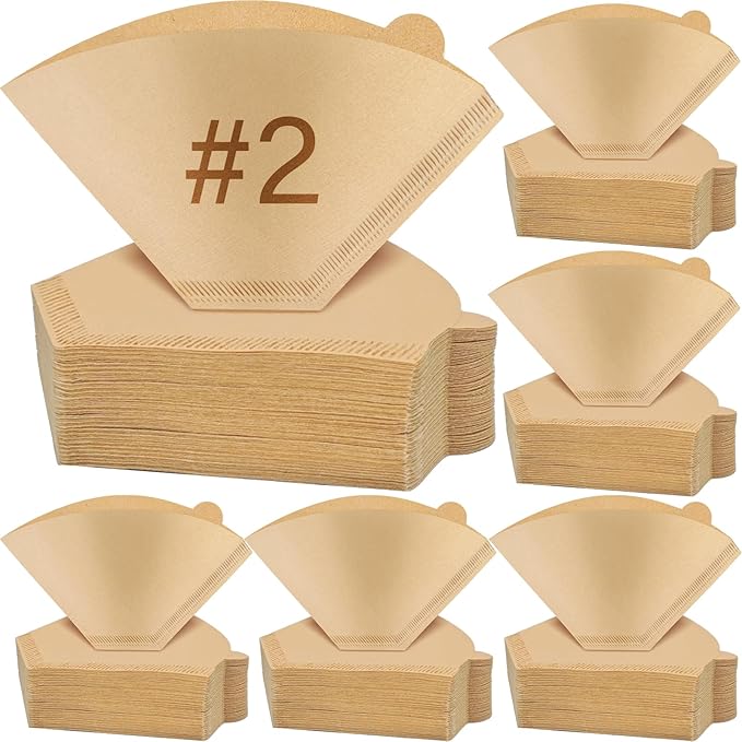 600 Count Coffee Filters #2 Unbleached Coffee Filters 2 Cone Paper Fits for Drip and Compatible with Pour Over Coffee Maker (2-6 Cup)