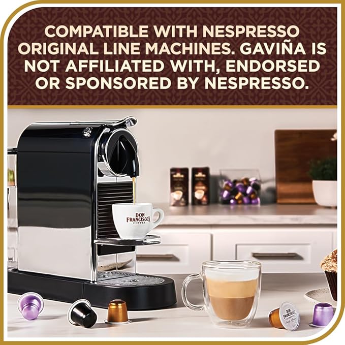 Don Francisco's and Cafe La Llave Espresso Capsule Variety Pack - 50 Recyclable Aluminum Pods Compatible with Nespresso Original Line Machines - Premium Coffee with 4 Flavors and Intensities
